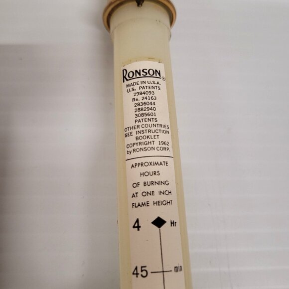 Ronson Varaflame Stardust Butane Gas Candle & Holders Set 2 Vintage Gold 15'' - Picture 5 of 6